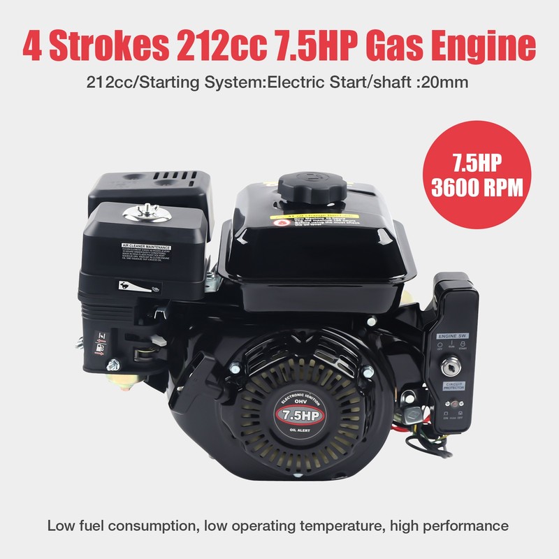 212cc 7.5 HP Electric Start Horizontal Engine Go Kart Gas Engine Motor 4-Stroke gallery