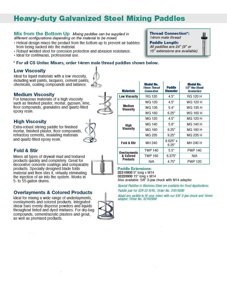 4.5" Medium-Viscosity Mixing Paddle for Paint, Adhesives & Epoxy - Heavy Duty To gallery