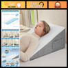 Wedge Pillow for Sleeping & Resting, 24"x24"x10" Memory Foam Cushion, Grey & Whi gallery