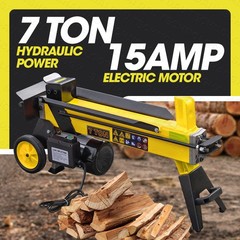 7 Ton Electric Log Splitter Portable Hydraulic Firewood Splitting for Backyard