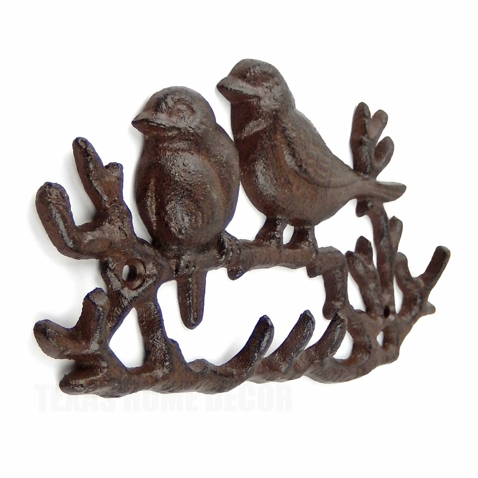 Cast Iron Birds On Branch Wall Hook Rack Key Hanger Antique Style gallery
