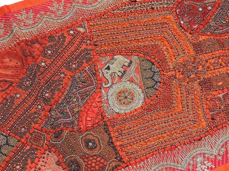 Russet India Patchwork Textile Traditional Folk Art Home Decorating Wall Hanging gallery