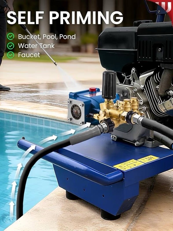 Triplex Pressure Washer Pump 3600 PSI 2.7 GPM 3/4” Shaft Horizontal gallery