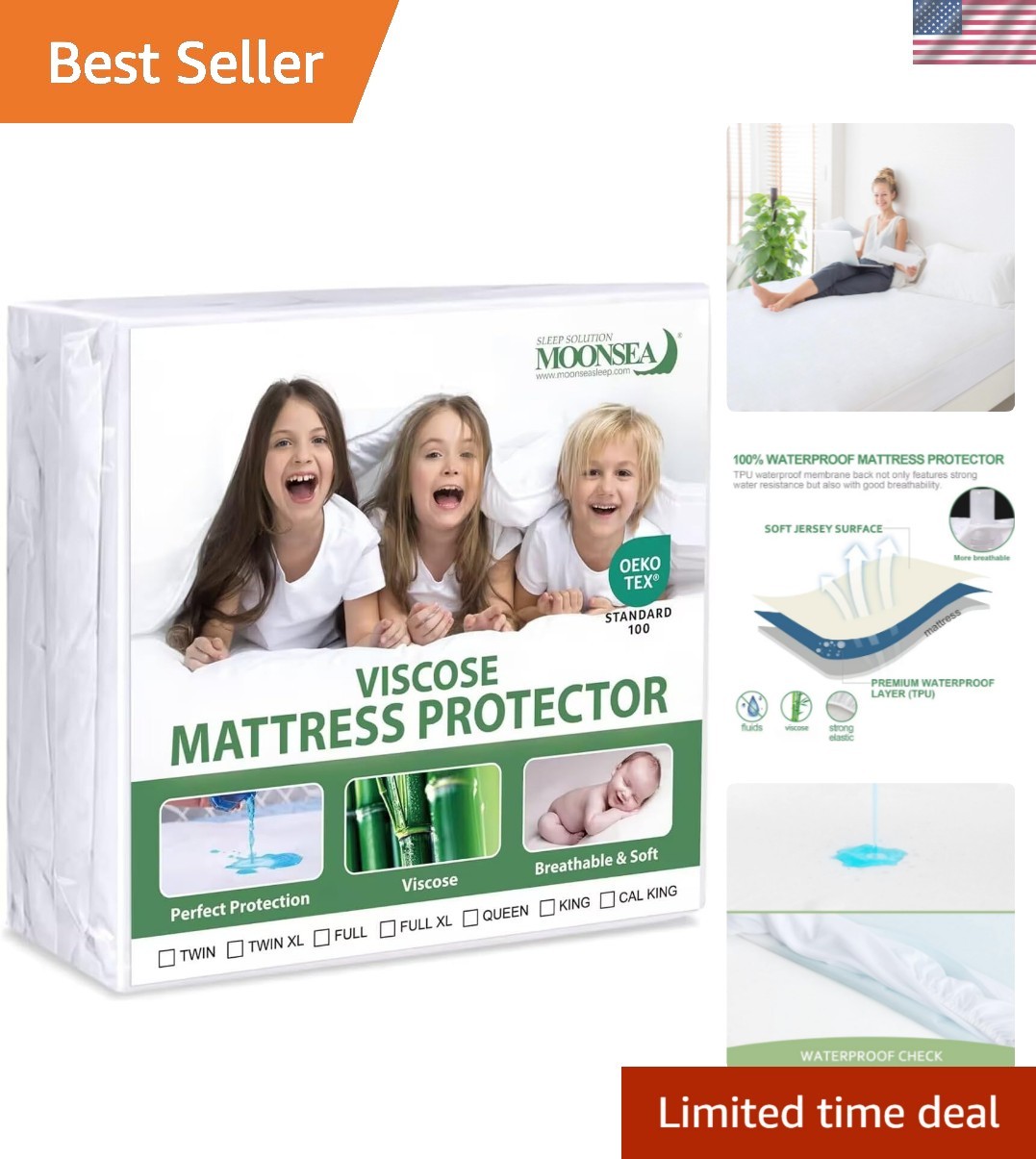 Waterproof Mattress Protector Twin Size, Skin Friendly and Breathable Twin Ma... gallery