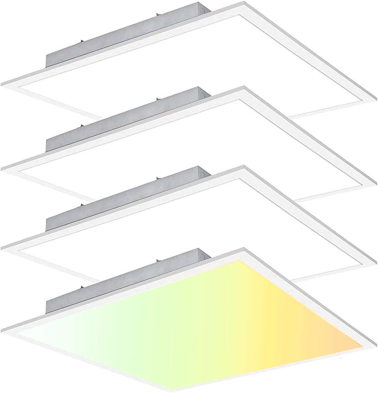 Adjustable 2X2 FT LED Flat Panel Light, 45W, Dimmable, 5625LM - 4 Pack gallery