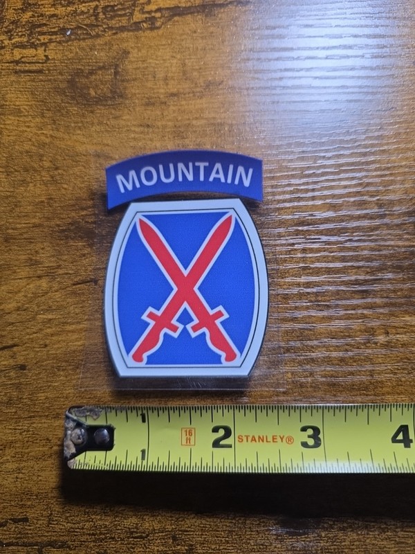 10th Mountain Division Patch Tab UV DTF Decal Waterproof Made In USA gallery