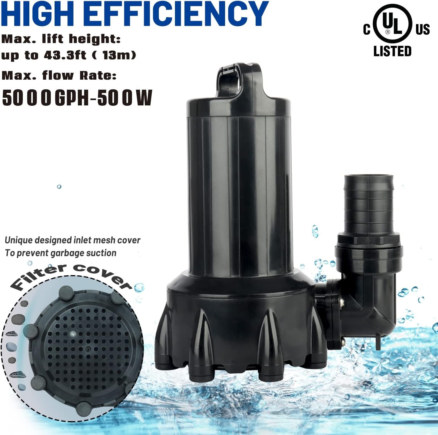 Submersible Pond Pump 5000GPH gallery