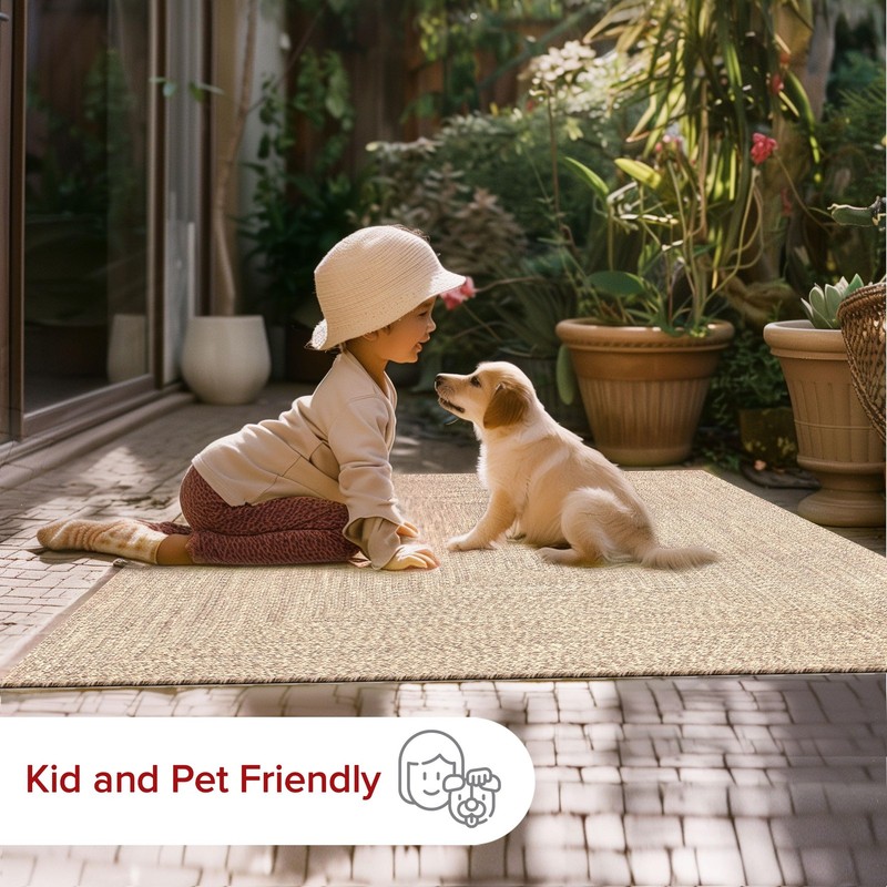 2' x 3' Solid Hand Braided Indoor/Outdoor Area Rug, Pet-Friendly, High Traffi... gallery
