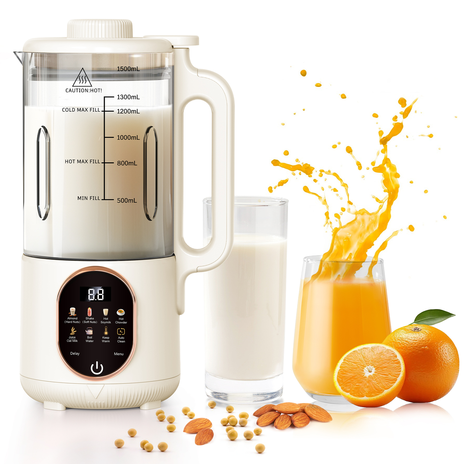 50oz 10 In 1 Nut Milk Maker 1200ml 800ML Auto Milk Maker Plant-Based Milk Timer gallery