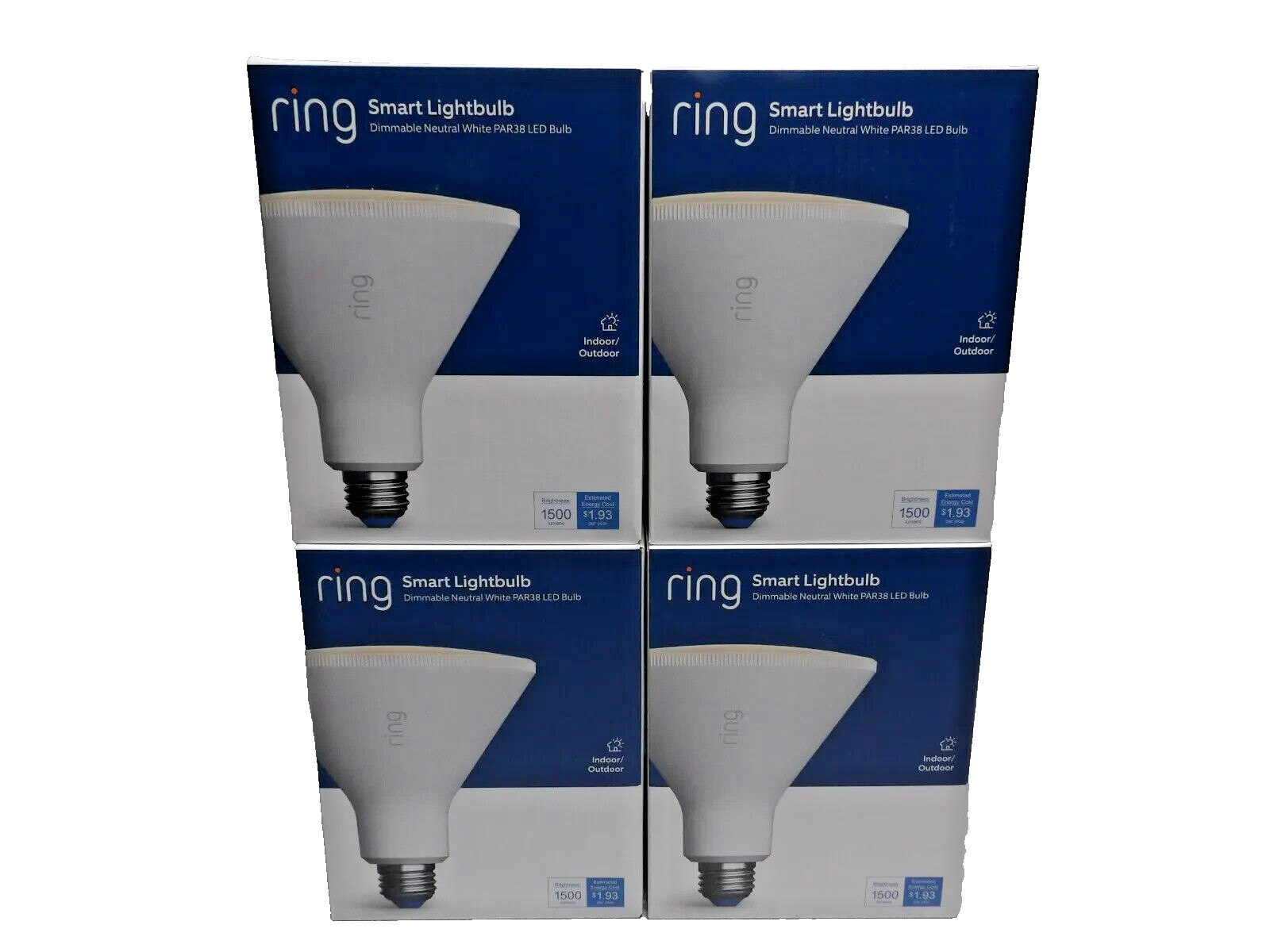 CASE OF 6 PCS RING PAR38 FLOOD LIGHT BULBS 5AT1S4-WEN0 SMART WIFI LED Open Box gallery