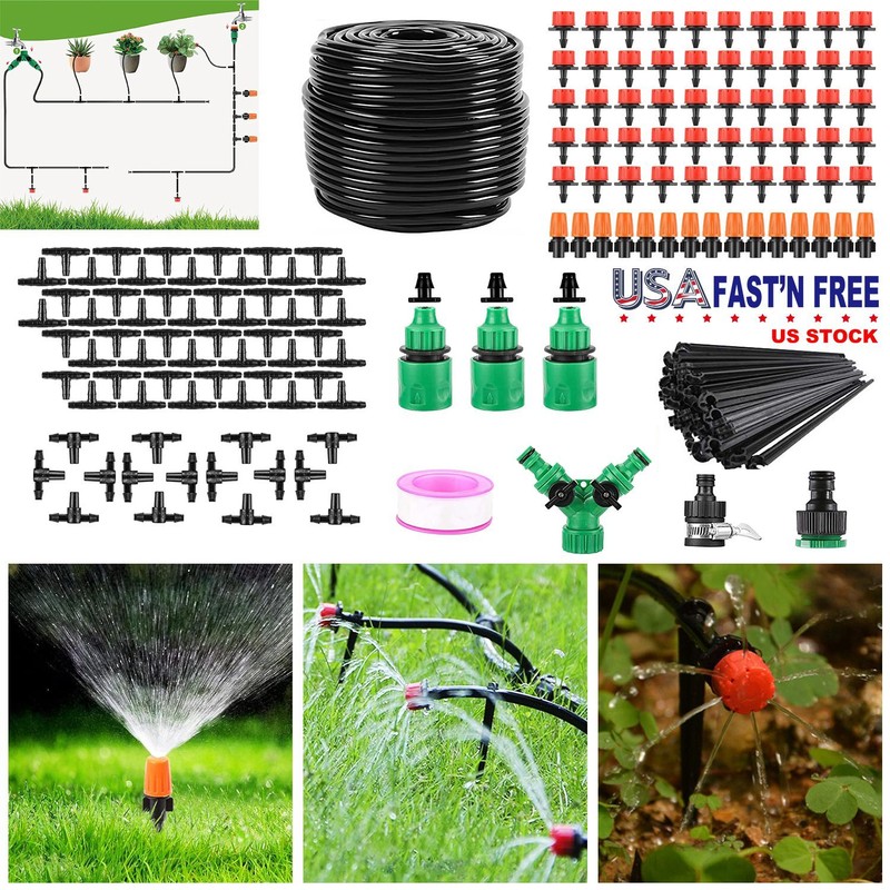164FT Automatic Drip Irrigation System Kit for Garden Greenhouse &Patio Watering gallery