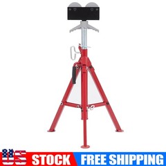 2500 lbs Roller Head Pipe Stand Foldable Jack Stand 28″-52″ Height 12 in Load US