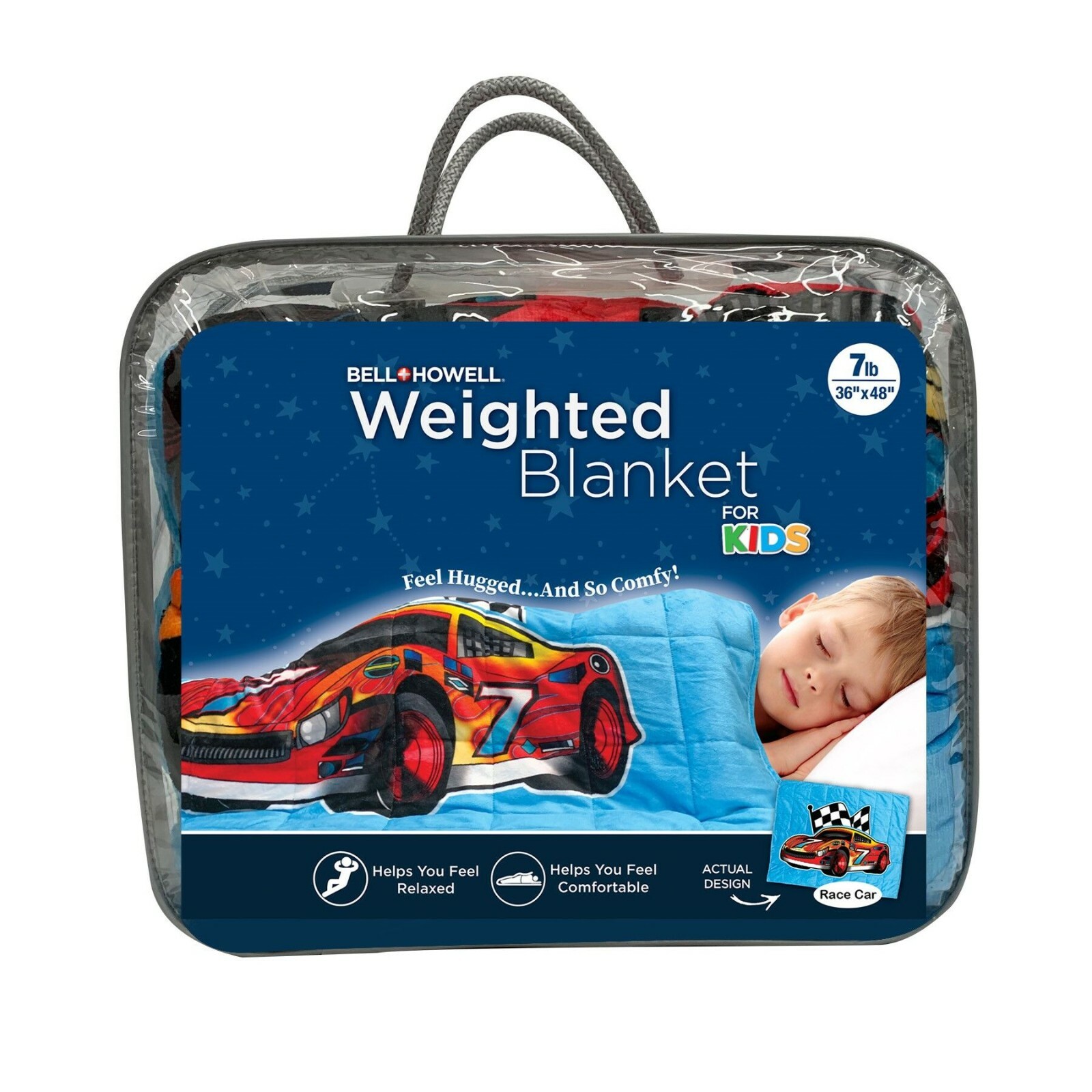 Bell + Howell Kids Unicorn & Car Weighted Blanket For Calmer Deeper Sleep! NEW gallery