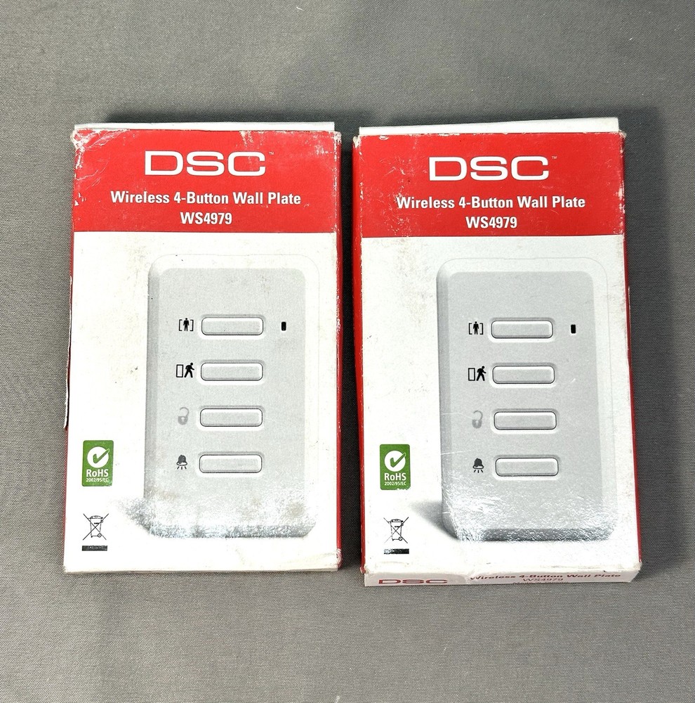 Qty 2 DSC WS4979 Wireless 4 Button Wall Plate. NEW Wireless Remote Fast Shipping