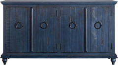 Garden District Rustic Blue Solid Wood 65″ TV Stand