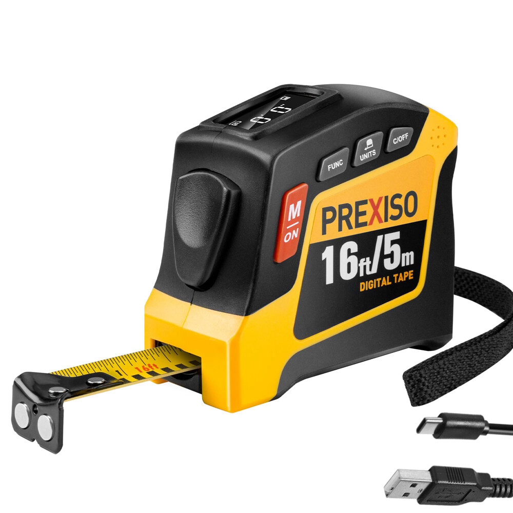 PREXISO 2-in-1 Digital Tape Measure 16Ft Rechargeable Measuring Tape Ruler Tools gallery
