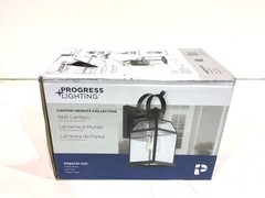 Progress Lighting Canton Heights 1Light 12.75″ Matte Black Outdoor Wall Lantern