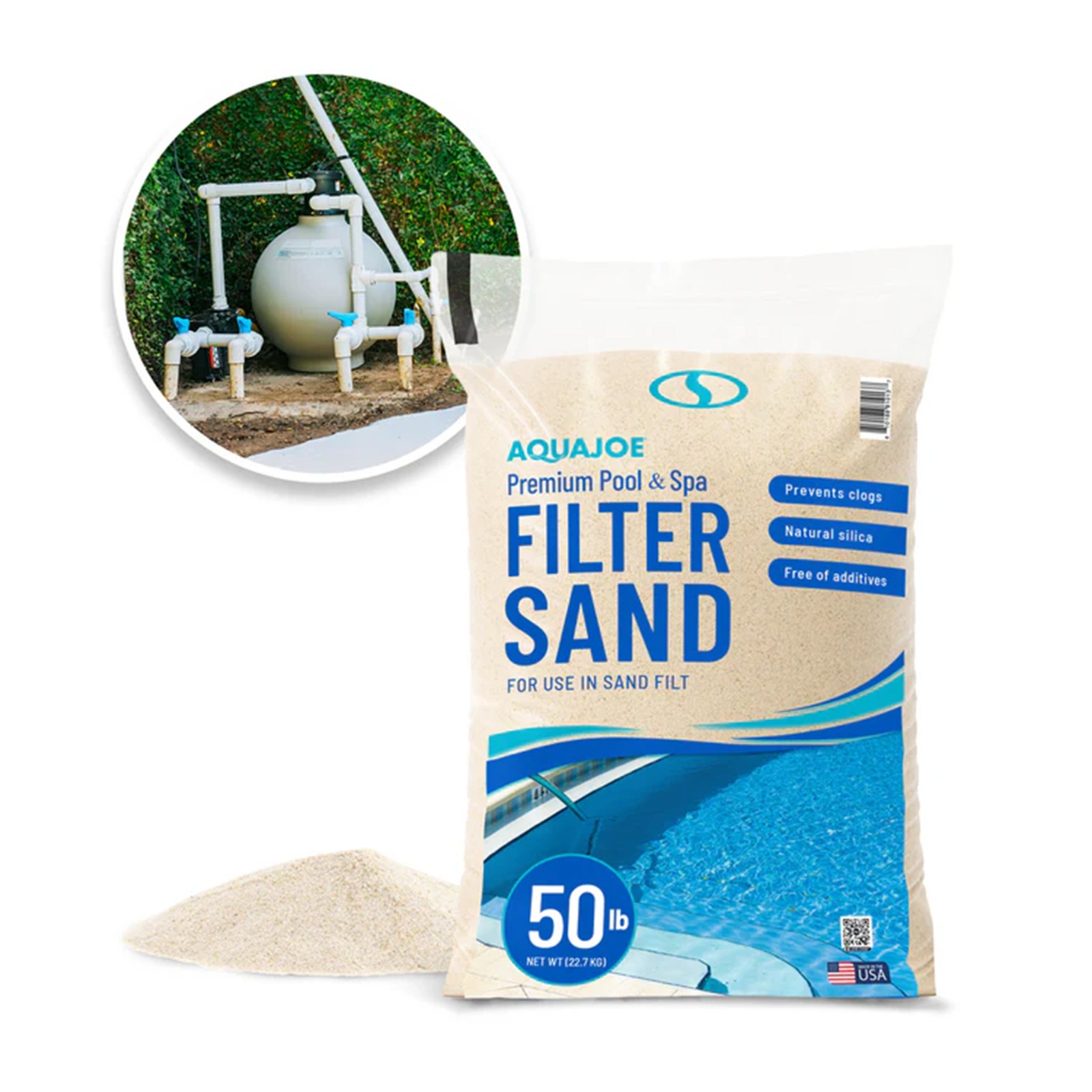 Aqua Joe Premium Pool & Spa Filter Sand for Swimming Pools, 50 lb, FLTSAND50 gallery