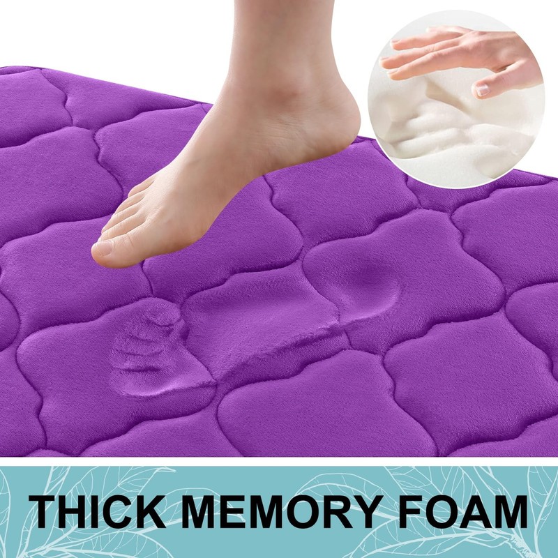 Memory Foam Bath Mat Soft Absorbent 47x24 In Non Slip Washable Shower Floor Rug gallery