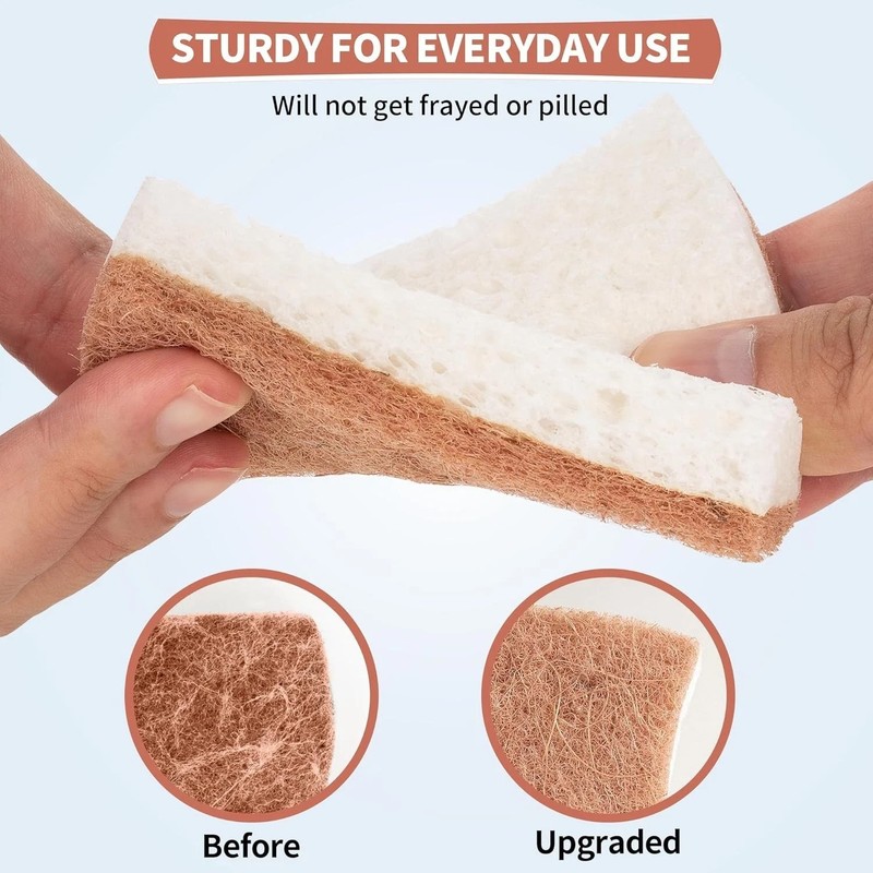 12pcs Kitchen Sponge Natural Biodegradable Eco-Friendly Dish Sponges for Kitchen gallery
