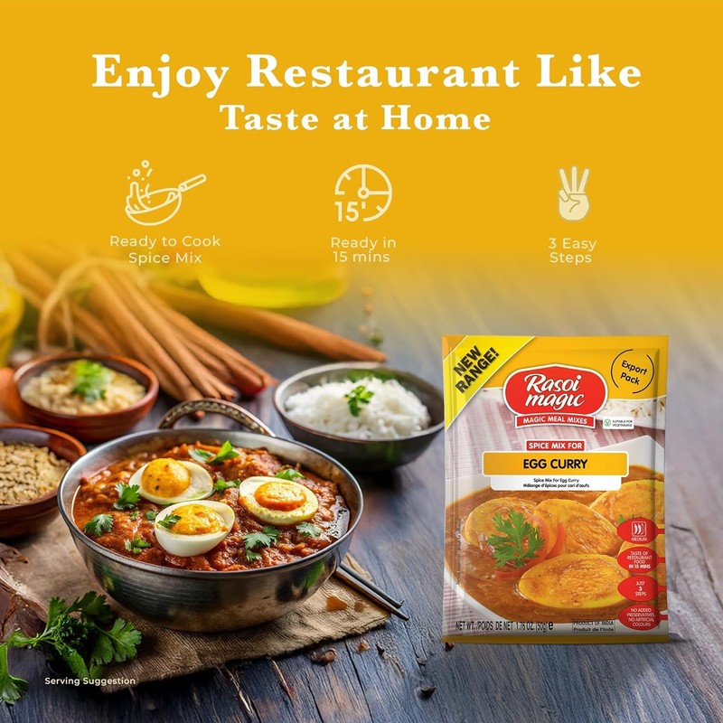Rasoi Magic Spice Mix for Egg Curry Masala 50g (Pack of 3) Ready in 15 Min gallery