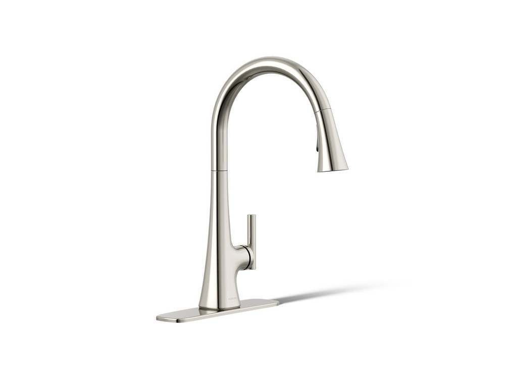 Kohler Conti Kitchen Faucet with Pull-Down Sprayer in Satin Nickel (R32123-SN)