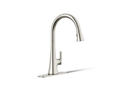 Kohler Conti Kitchen Faucet with Pull-Down Sprayer in Satin Nickel (R32123-SN)