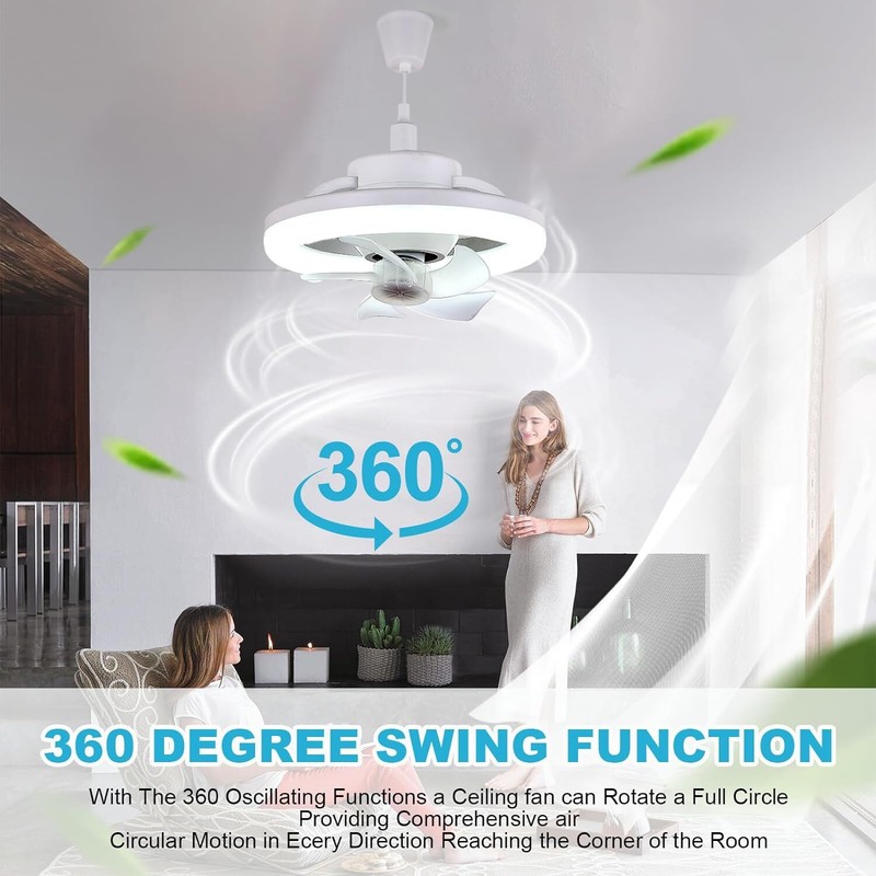 10 in Ceiling Fan with Dimmable LED Lights and Remote, 3 Speeds 2 Colors LED gallery