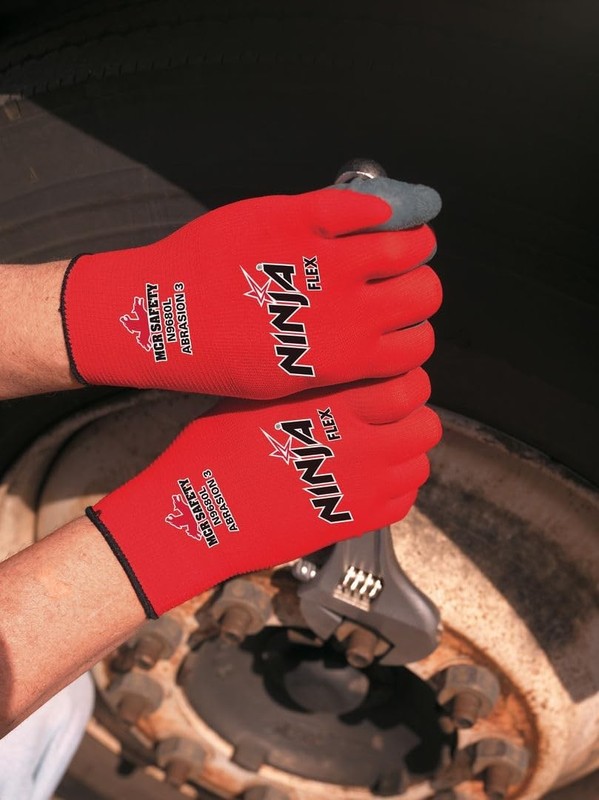Glove N9680M Ninja Flex Nylon Shell Gloves with Latex Dip Palm and Fingertips, gallery