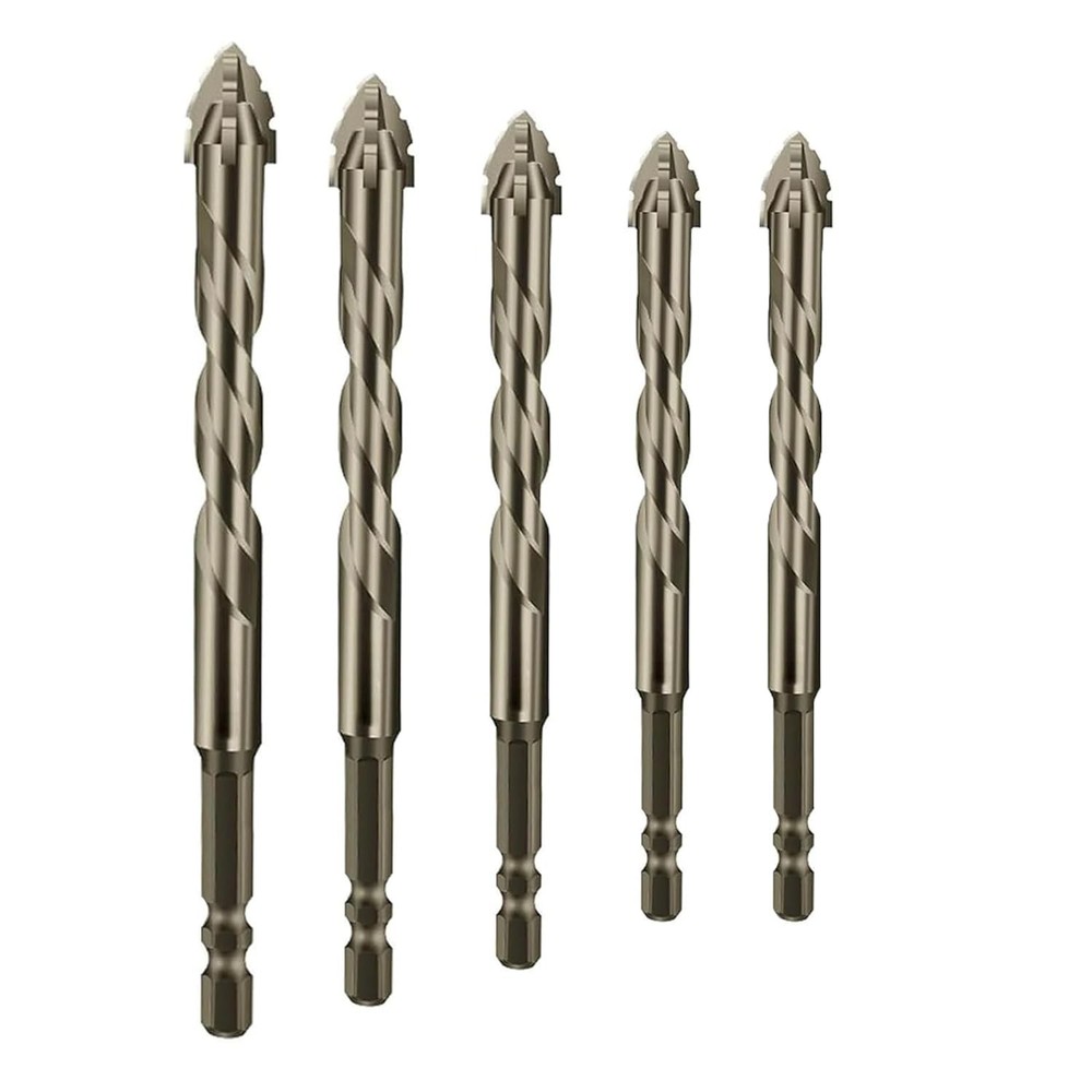 5 Count Four Edged Serrated Eccentric Drill Bit Set,New Four-Flute Sawtooth Ecce