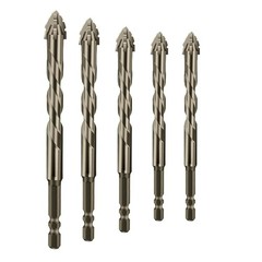 5 Count Four Edged Serrated Eccentric Drill Bit Set,New Four-Flute Sawtooth Ecce