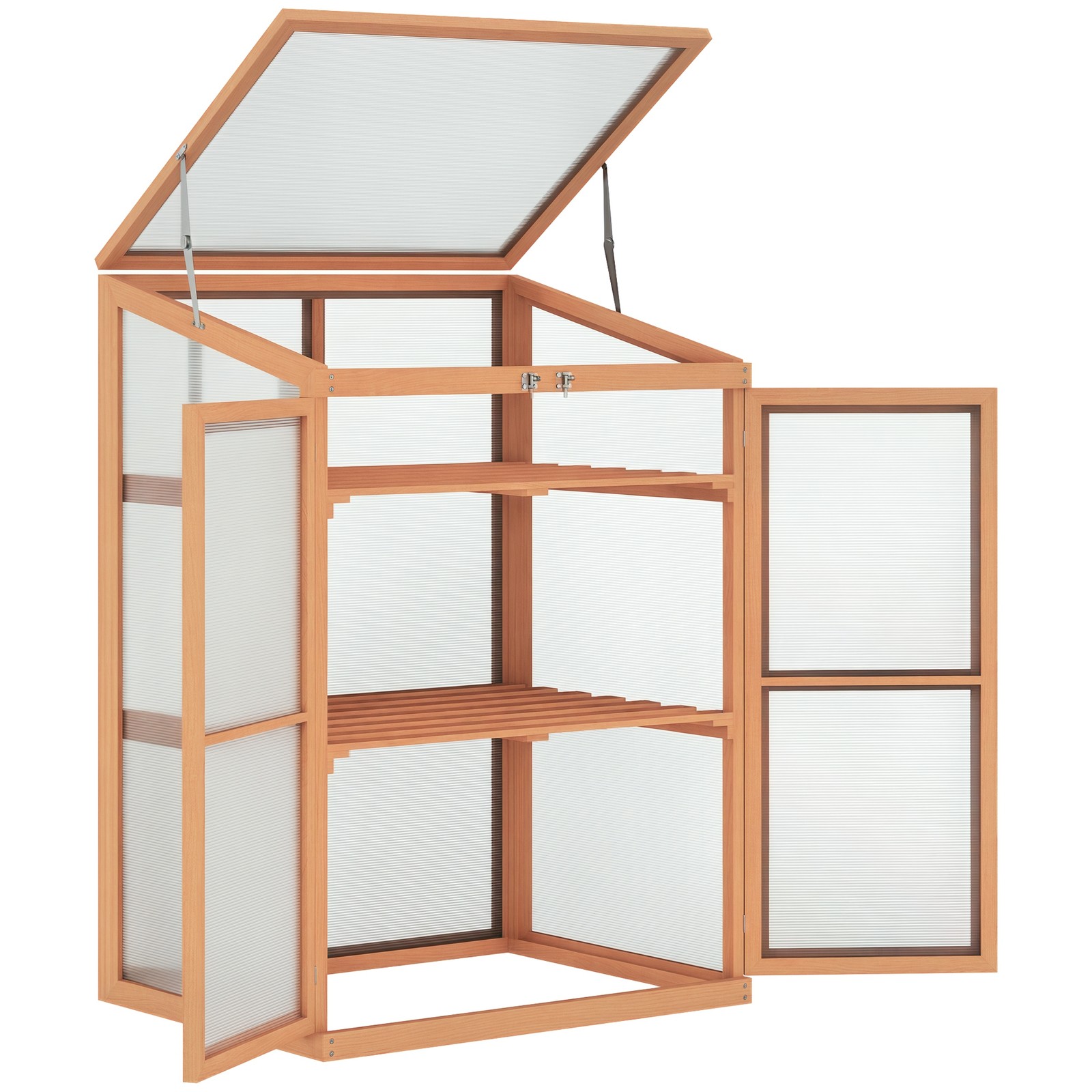 Wooden Cold Frame Greenhouse Planter Box, Herb, Flowers, Vegetable Gardening gallery