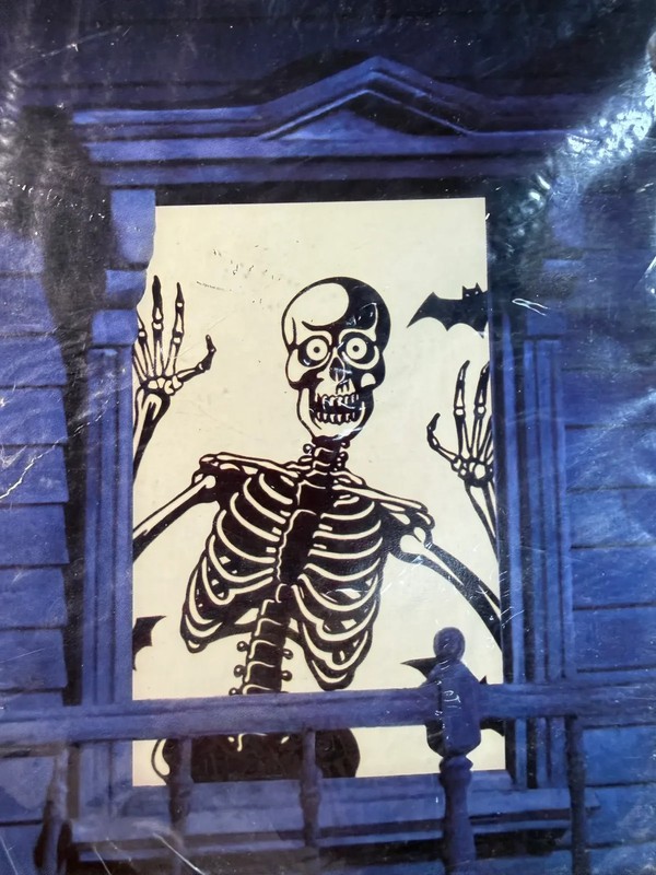 Amscan Window Silhouettes Halloween 2-Pack 33.5x65in Plastic Witch Skeleton gallery