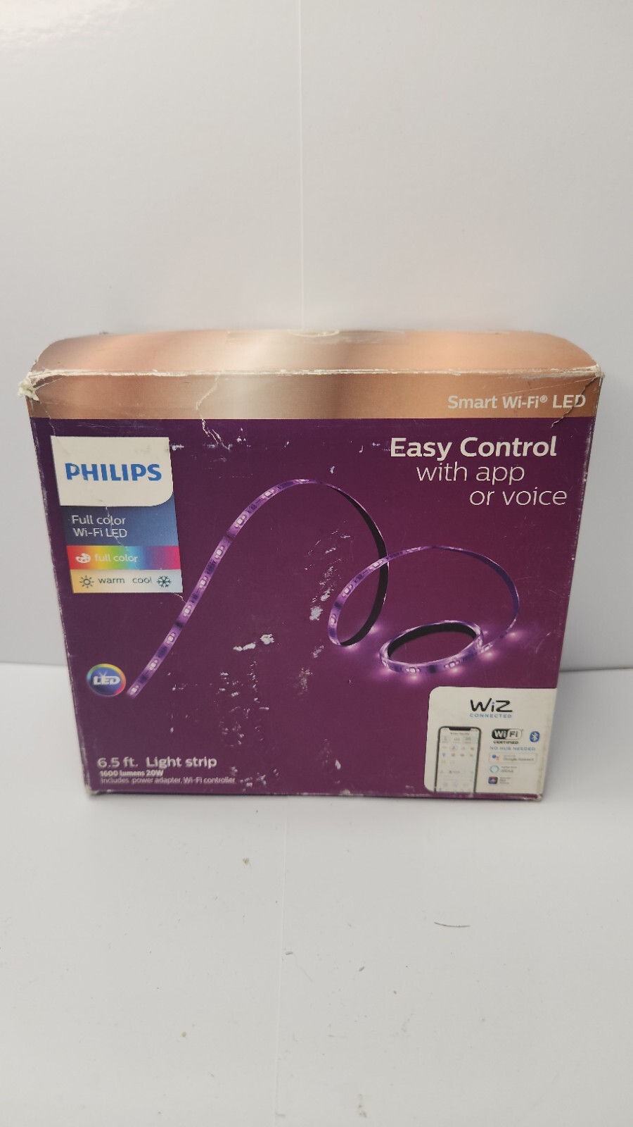 PHILIPS FULL COLOR WIFI LED 6.5FT LIGHT STRIP 1600LM 20W WIZ CONNECTED APP gallery