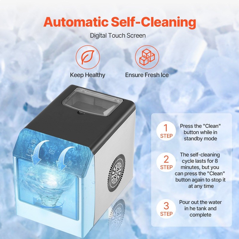 33lb Daily Chewable Ice Maker, Stainless Steel Body, Visual Monitor, Portable gallery