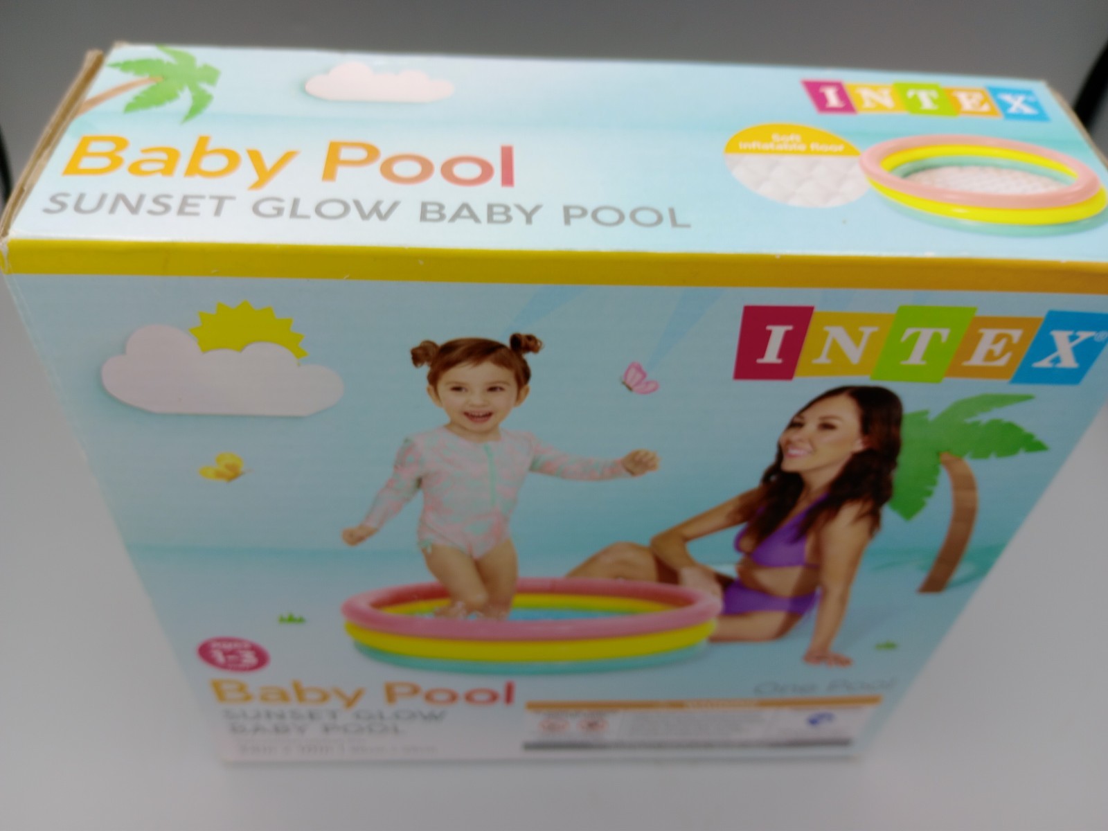 Intex Sunset Glow Soft Inflatable Baby Pool 58924EP 34in x 10in - NEW gallery