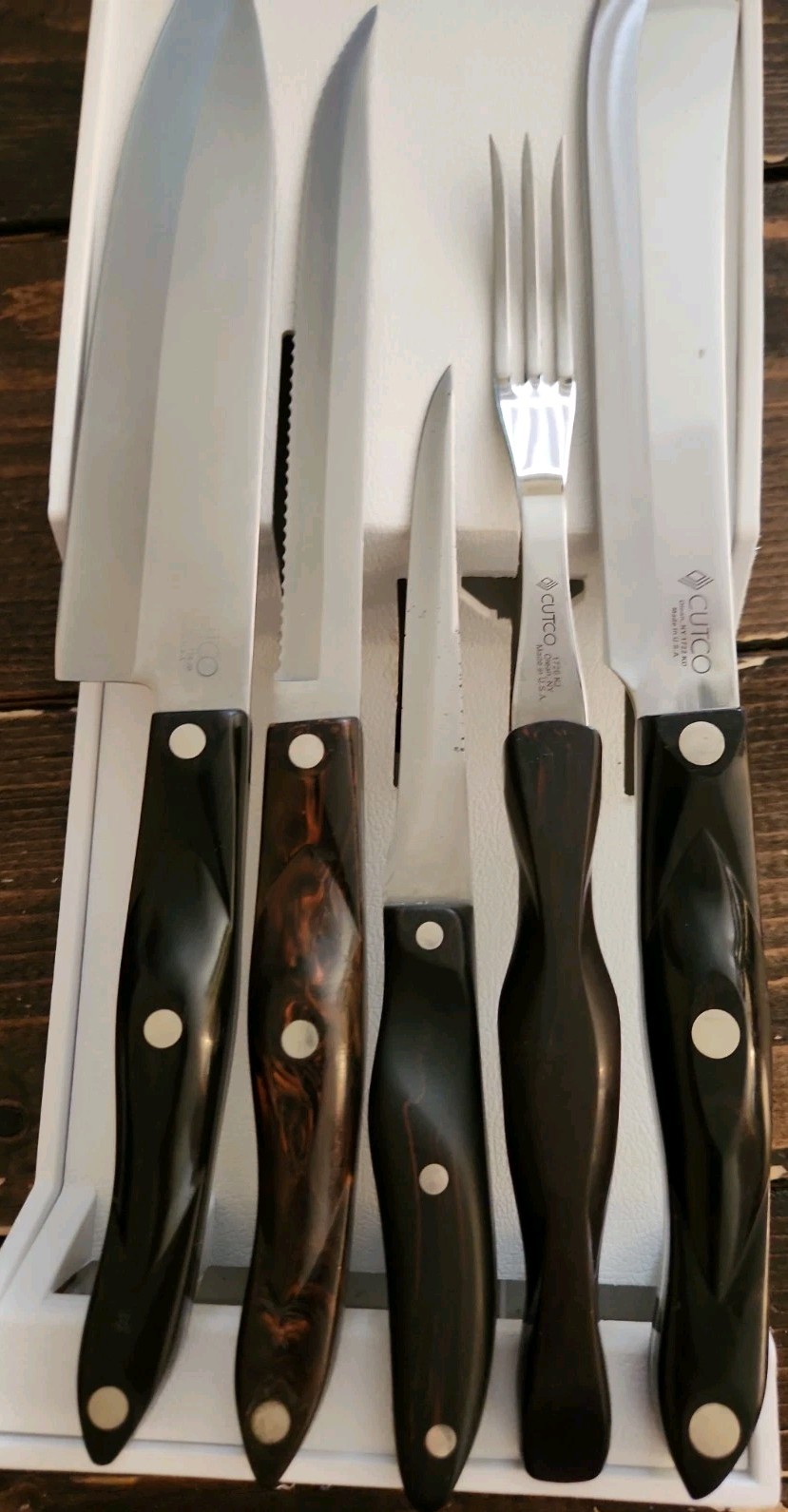 💥Set Cutco Knives RARE CUSTOM 6 Pcs Storage Wall Tray 1021 1722 1726 1728 1729 gallery