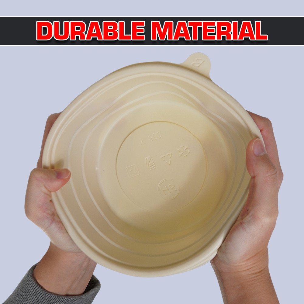 Biodegradable Cornstarch Takeout Bowls with Lids 51oz Extra Large Container K3-1 gallery