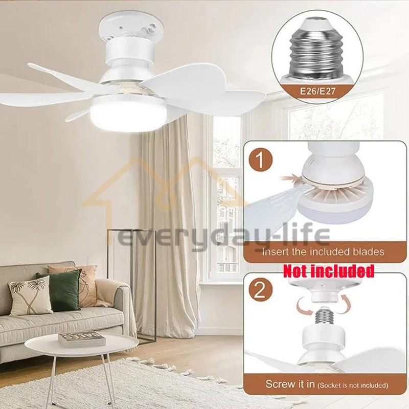 Socket Fan Light Ceiling Fans With Lights And Remote Dimmable LED Ceiling Fan US gallery