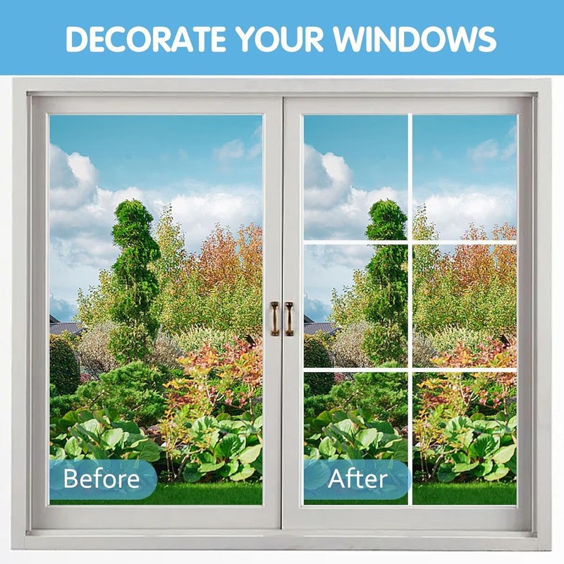 33 Ft Window Grille Inserts, Window Grid Kit, TPE Self-Adhesive Peel and Stick T gallery