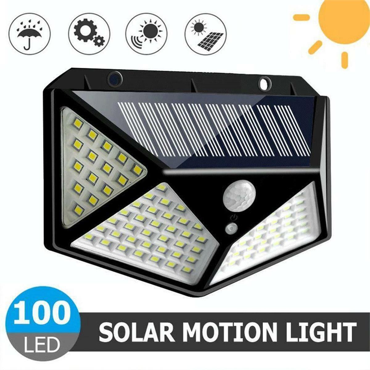 Solar Power 100 LED Lights PIR Motion Sensor Outdoor Security Solar Wall Lamp US gallery