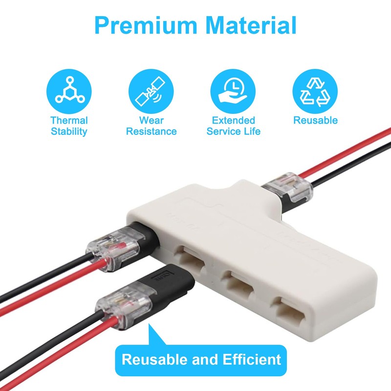 200pcs Double-Wire Plug-in Connector, Cable Clamp with Locking Buckle, AWG 18-22 gallery