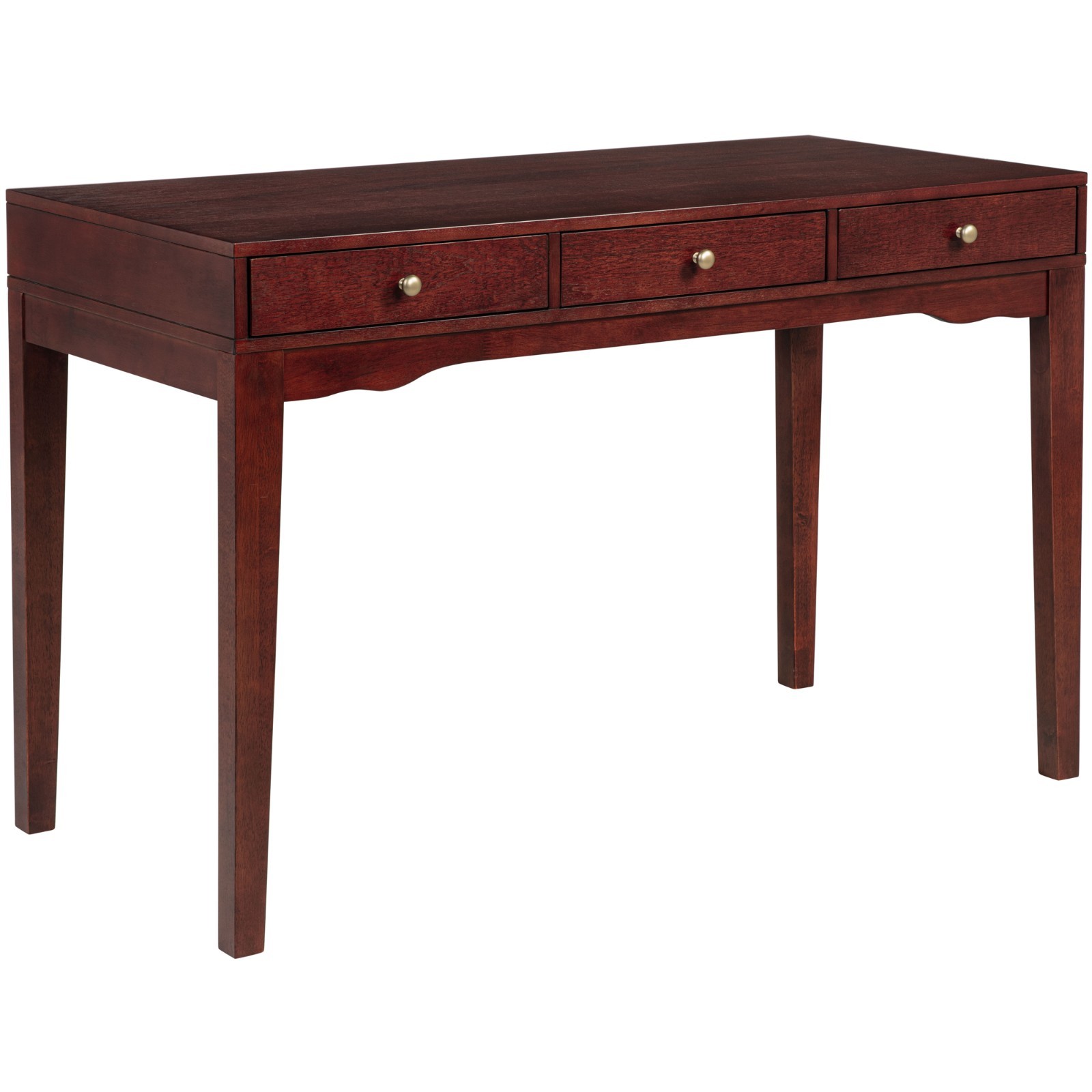 eHemco Solid Wood Home Office Writing Desk with 3 Drawers, Cherry (Collectible) gallery