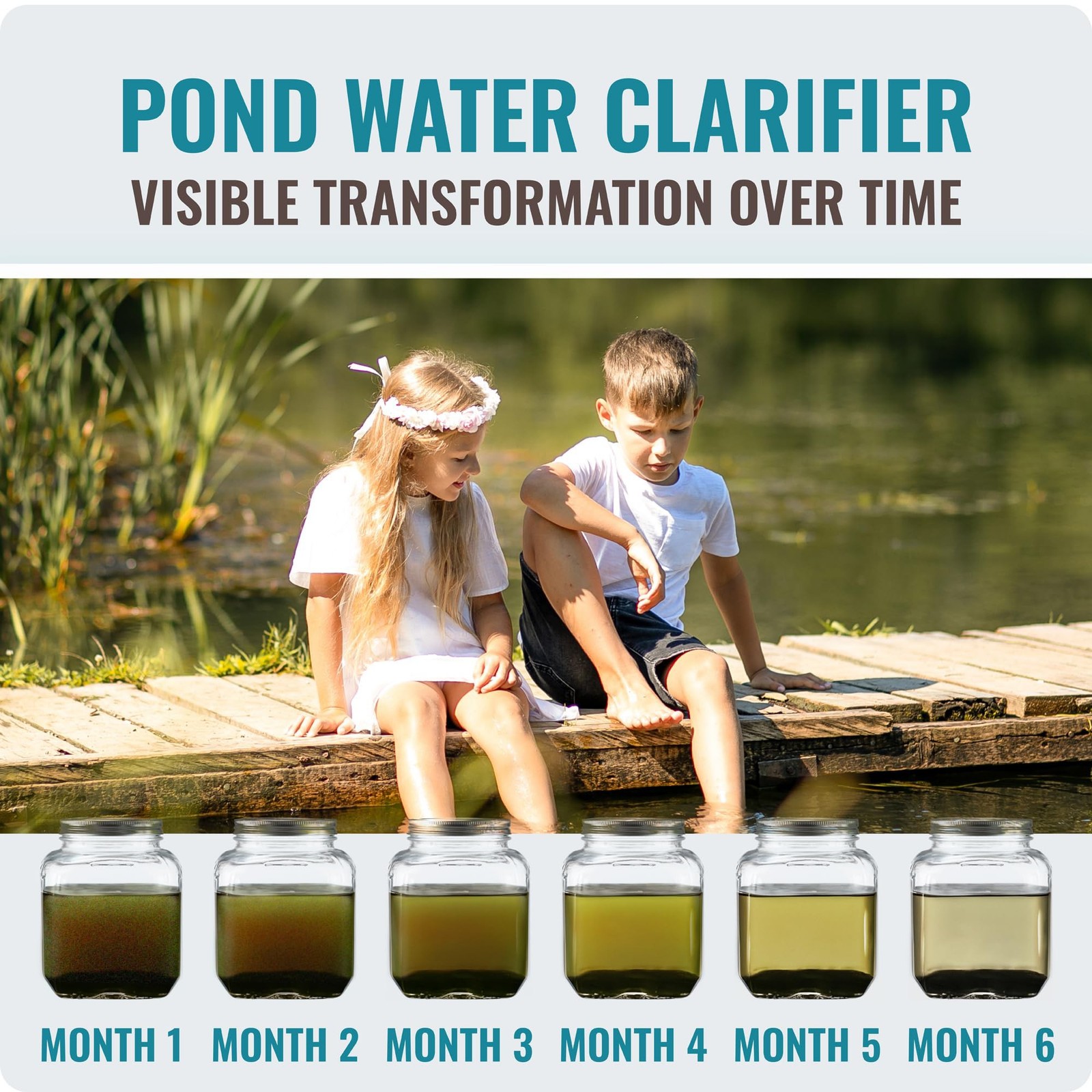 Pond Clear Water Treatment - 16 Pack for 8 Months of Pond Cleaner Supply - Po... gallery