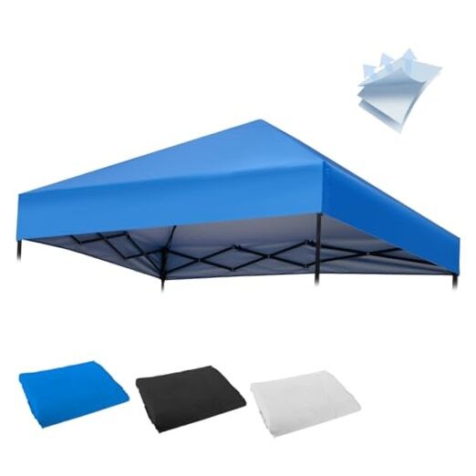 10×10FT Canopy Tent Replacement Top, Instant Pop Up Canopy Straight Leg Blue gallery