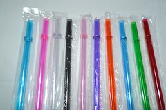 Reusable Straws Clear Solid Colors Plastic Acrylic 9” with Rings BPA Free Sealed