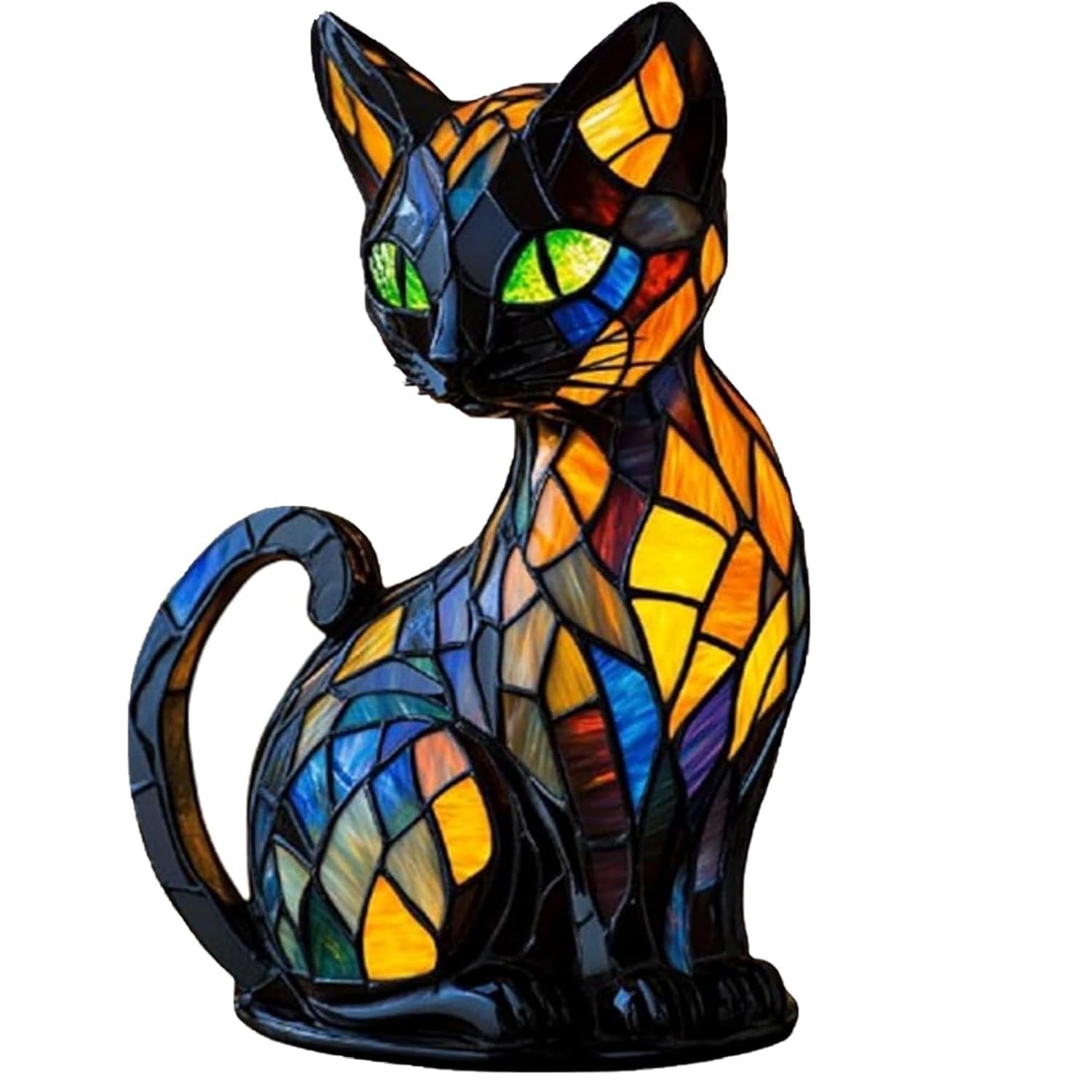 Retro Cat Colorful Resin Cat Table Lamp，3D Cute Pet Cats Themed LED Night Lam... gallery