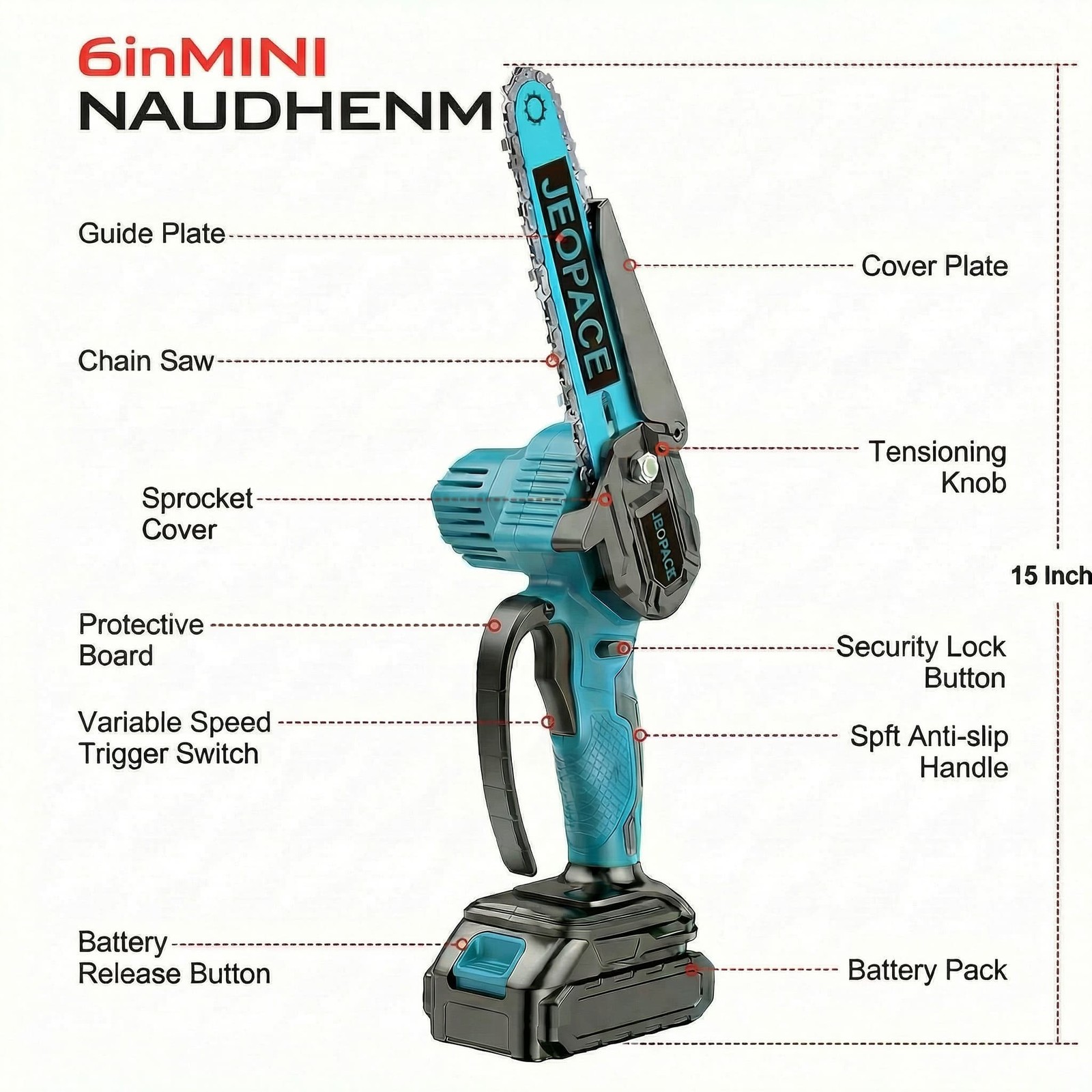 Mini Electric Chainsaw 6 Inch Cordless Handheld Pruning Saw with 1 Battery Kit gallery