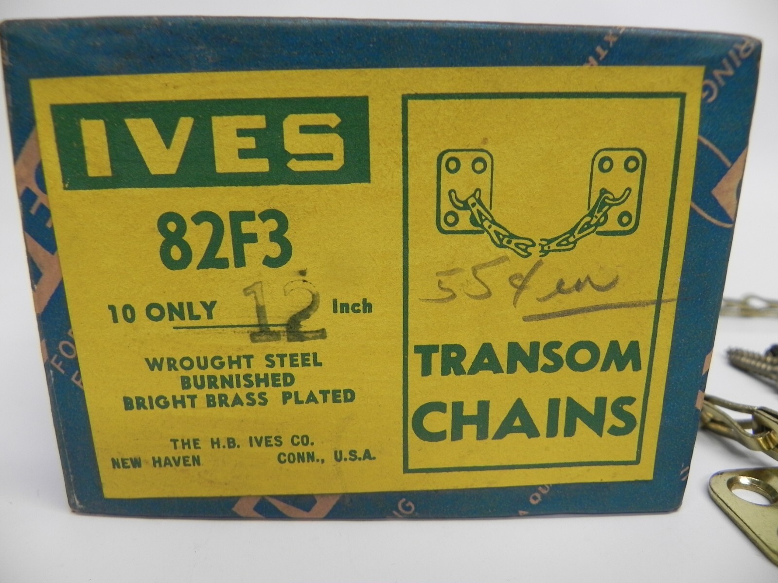 Transom Window Chain 12 inches Bright Brass Plated gallery