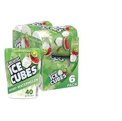 ICE BREAKERS Ice Cubes Kiwi Watermelon Sugar Free Chewing Gum Bottles, 3.24 oz
